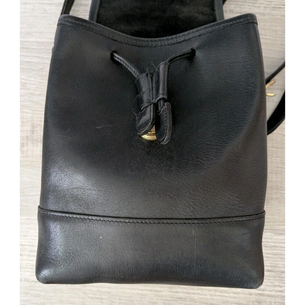 Vintage Coach Legacy Backpack 9960 Black Leather Adjustable Straps Charm READ